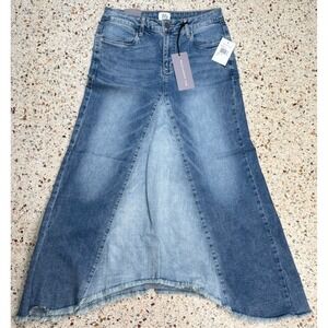 Wash Lab‎ Selma Women's Long Denin Skirt Size 28